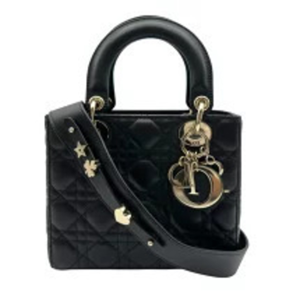 Christian Dior Lady Black Cannage Lamb Handbag